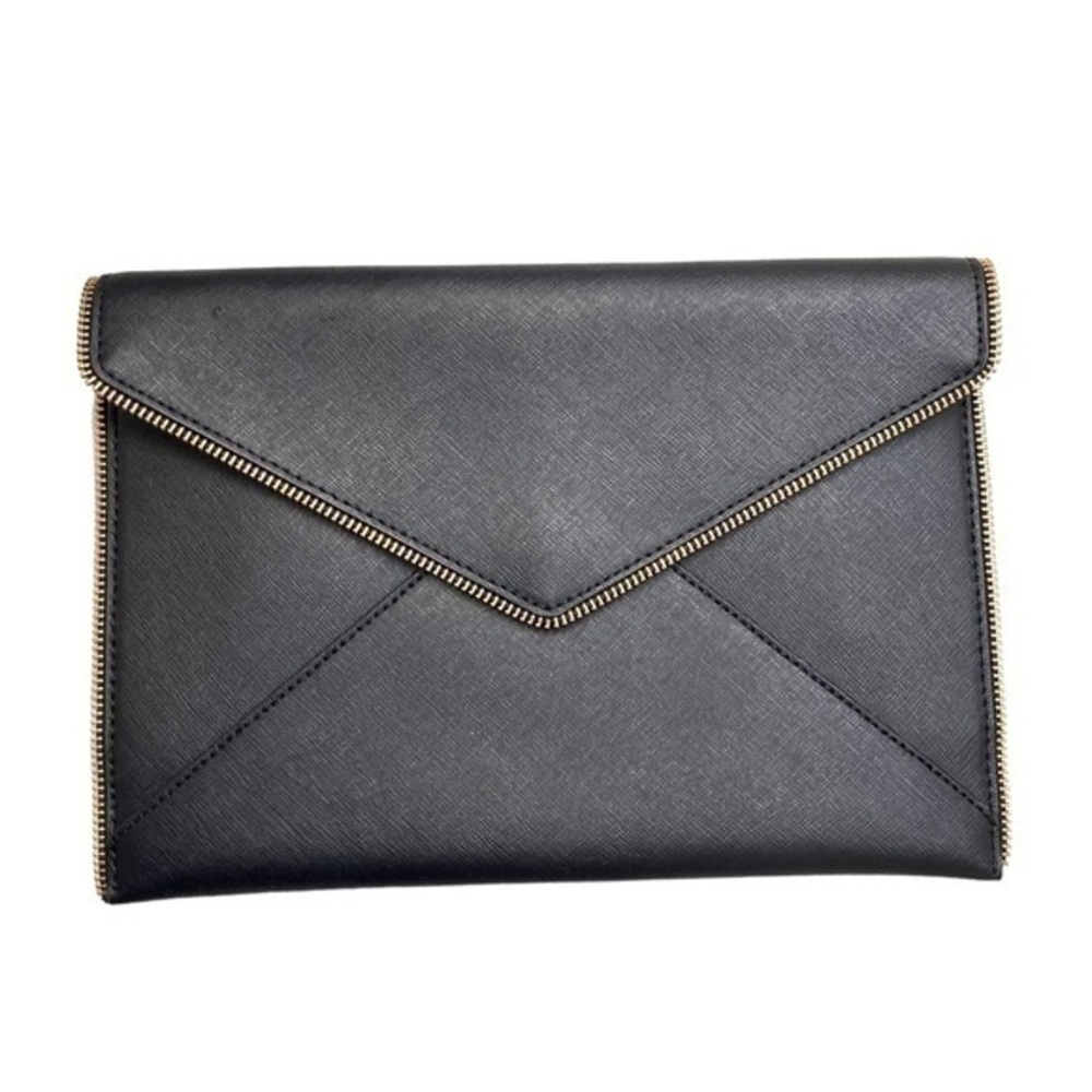 Rebecca minkoff black envelopes clutch bag